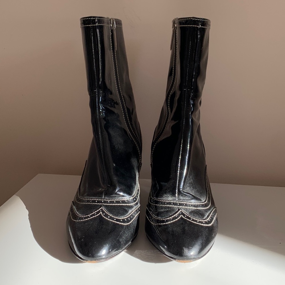 Martini Osvaldo heeled boots Y2K style white contrast stitching size 37